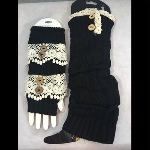 Matching set of arm and leg warmers